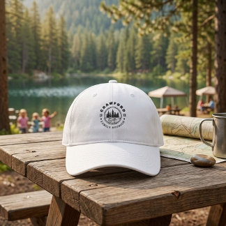 Minimalist Evergreen Forest Lake Wilderness Outdoo Hat