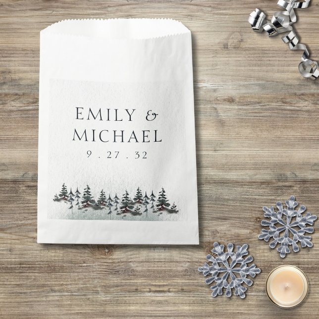 Minimalist Evergreen Mountain Green Slate Blue Favor Bag (Creator Uploaded)