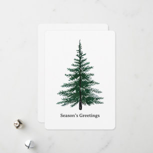 Minimalist Evergreen Tree Design Simple Hand-Draw Holiday Card