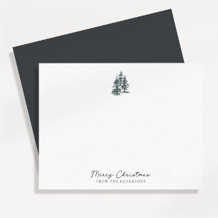 Minimalist Evergreen Trees Christmas Note Card