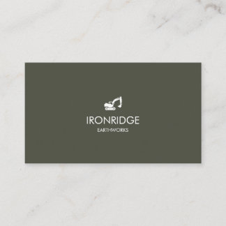 Minimalist Excavator Earthworks Business Card