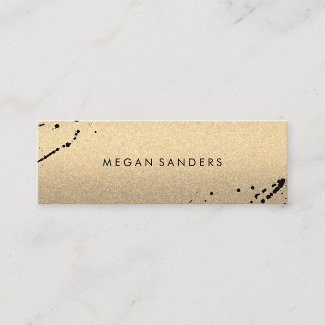 Minimalist Expressive / Glamour (Gold/Gray) Mini Business Card (Front)
