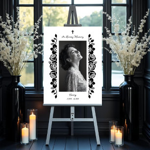 Minimalist Exquisite Floral Black & White Floral Foam Board