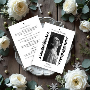 Minimalist Exquisite Floral Black & White Floral Program