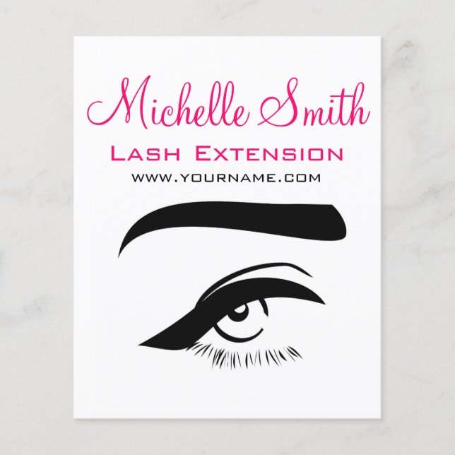 Minimalist Eye Black White Lash Extension Makeup  Flyer (Front)
