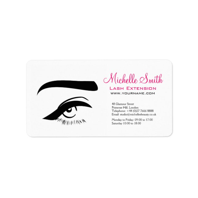 Minimalist Eye Black White Lash Extension Makeup  Label (Front)
