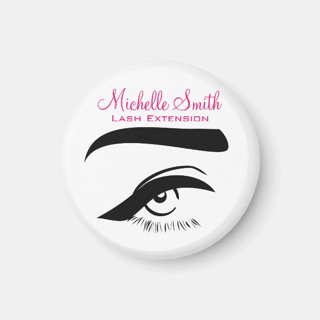 Minimalist Eye Black White Lash Extension Makeup  Magnet (Front)