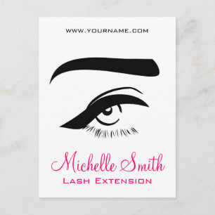 Minimalist Eye Black White Lash Extension Makeup  Postcard