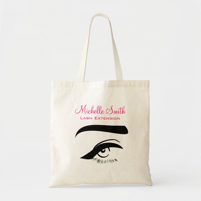 Minimalist Eye Black White Lash Extension Makeup  Tote Bag (Front)