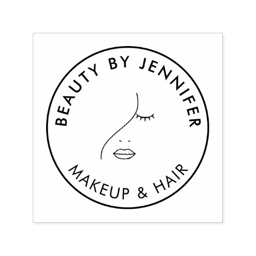 Minimalist Face Beauty Logo Makeup Artist Self_inking Stamp