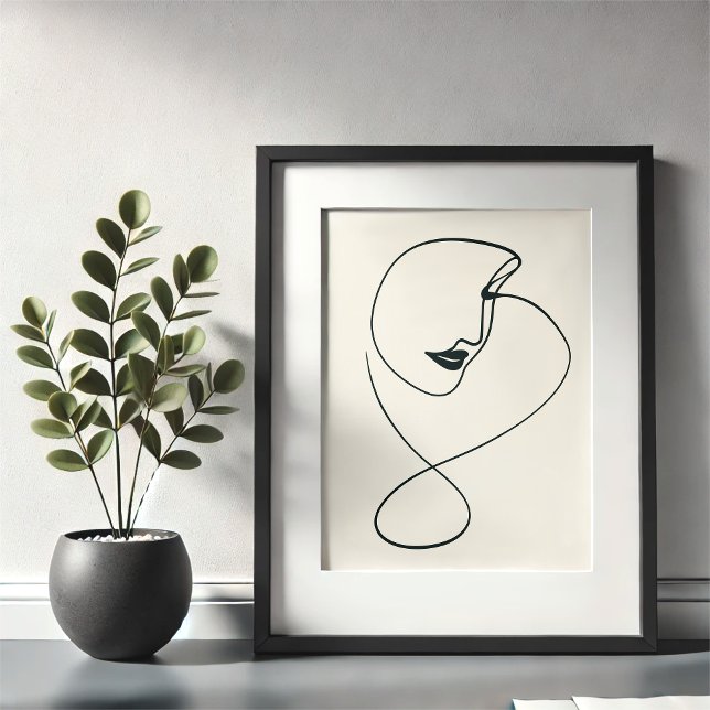 Minimalist Face Continuous Line Art Print (Creator Uploaded)