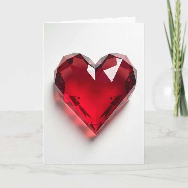Minimalist Faceted Heart Card (Front)