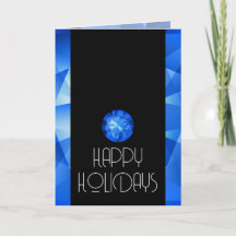 Minimalist Faceted Jewel Happy Holidays
