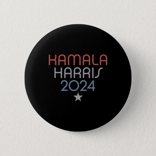 Minimalist Faded Red White Blue Kamala Harris 2024 Button