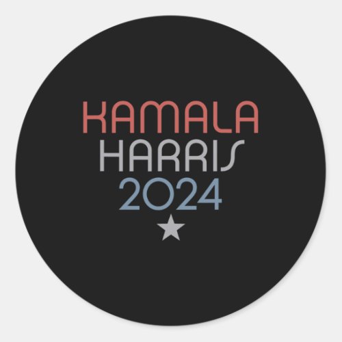 Minimalist Faded Red White Blue Kamala Harris 2024 Classic Round Sticker