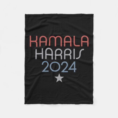 Minimalist Faded Red White Blue Kamala Harris 2024 Fleece Blanket