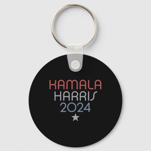 Minimalist Faded Red White Blue Kamala Harris 2024 Keychain