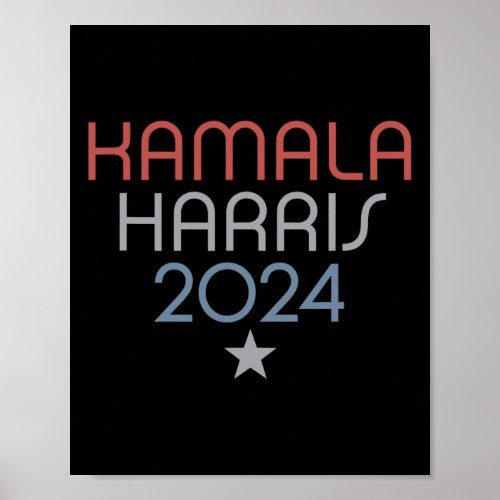 Minimalist Faded Red White Blue Kamala Harris 2024 Poster