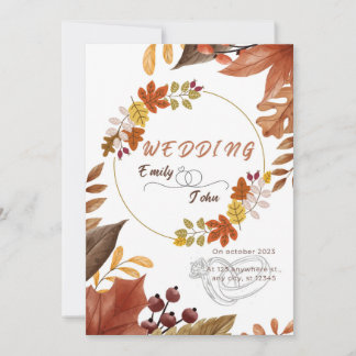 Minimalist Fall Autumn colors Weddings Cards 