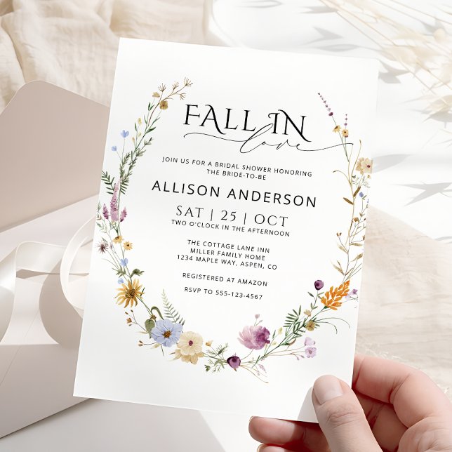 Minimalist Fall In Love Bridal Shower Invitation (Creator Uploaded)