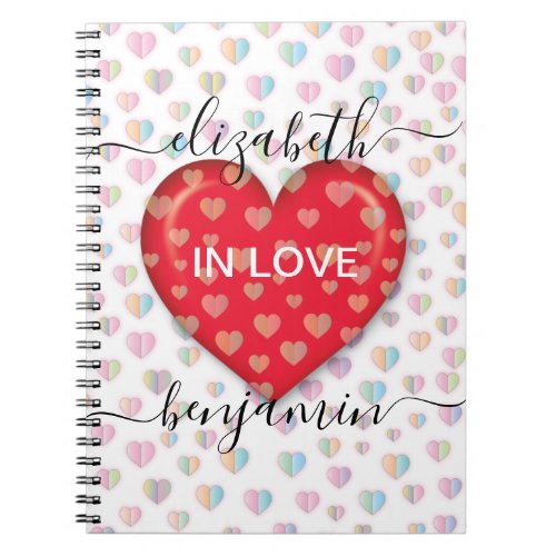 Minimalist Fall in Love Heart with heart speckles Notebook