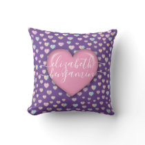 Minimalist Fall in Love Heart with heart speckles Throw Pillow