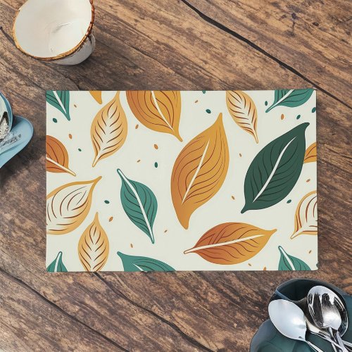 Minimalist Fall Leaf Pattern Placemat