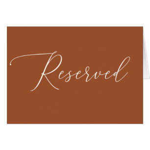 Minimalist Fall Reserved Sign Sienna Wedding Cards