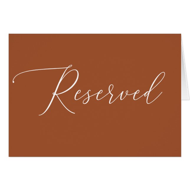 Minimalist Fall Reserved Sign | Sienna Wedding Cards (Front Horizontal)