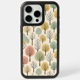 Minimalist Fall Tree Pattern Pastel Autumn Forest iPhone 15 Pro Max Case