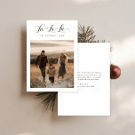 Minimalist Family Christmas Photo Fa La La Script Holiday Card