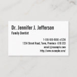 [ Thumbnail: Minimalist Family Dentist Business Card ]