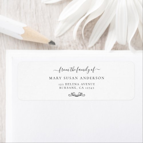 Minimalist Family Funeral Return Address Label