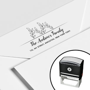 Minimalist Family Leaf Self-inking Stamp