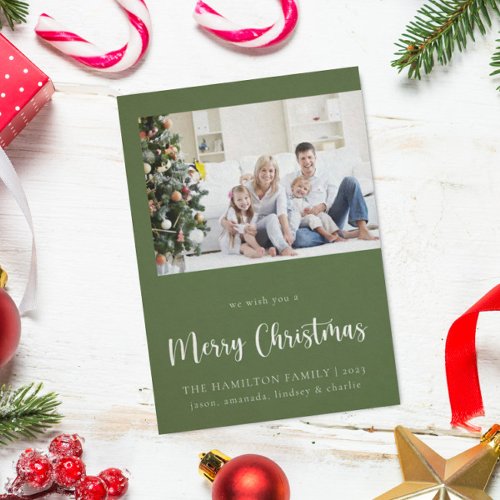 Minimalist Family Photo Christmas Holiday Card