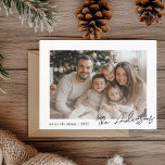 Minimalist Family Photo Merry Christmas  Postcard<br><div class="desc">Celebrate Christmas 2025 in style with this elegant, minimalist design. Featuring a family photo and personalized text, this custom card is perfect for sending heartfelt holiday wishes. With “Merry Christmas 2025” in a sleek, modern font and your family name, this card combines simplicity and sophistication to capture the festive spirit....</div>