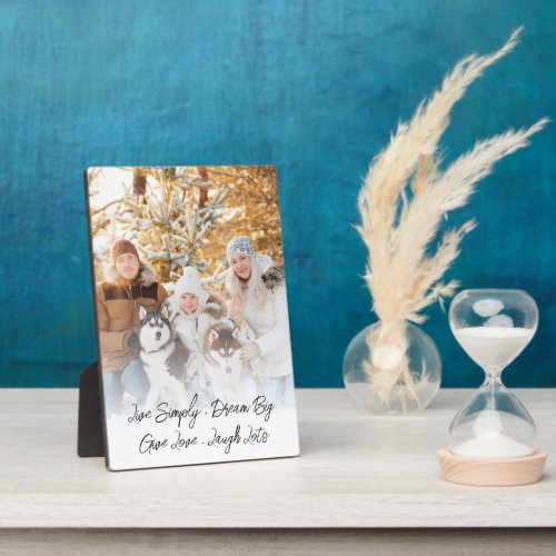 Minimalist Family Photo Overlay Custom Quote  Plaque