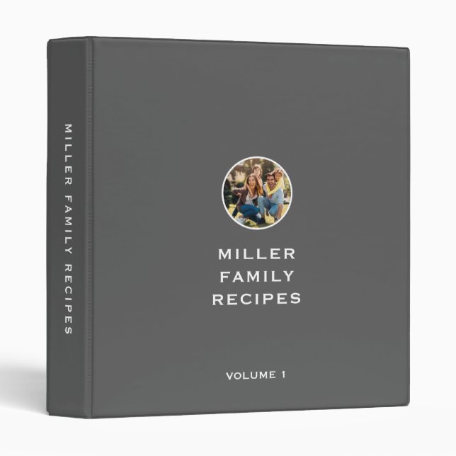 Minimalist Family Photo Recipe 3 Ring Binder (Front/Spine)