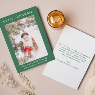 Minimalist Family Photo Stylish Christmas Card