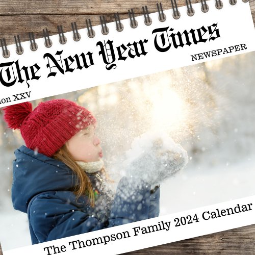 Minimalist Family Photos Newspaper Calendar