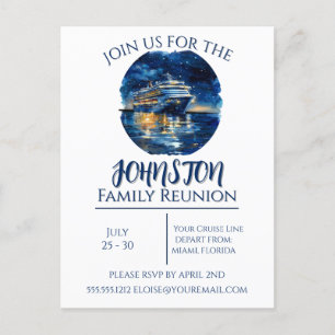 Minimalist Family Reunion Invitation Postcard