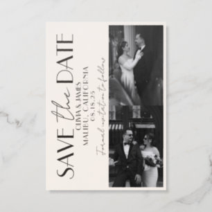 Minimalist Fancy Stylish Wedding Save The Date Letterpress Photo Cards