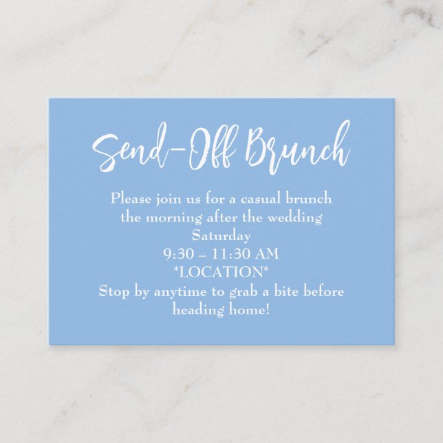 Minimalist Farewell Brunch Wedding Card (Front)