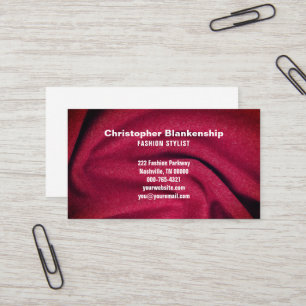 Minimalist Fashion Designer Burgundy Fabric  Business Card
