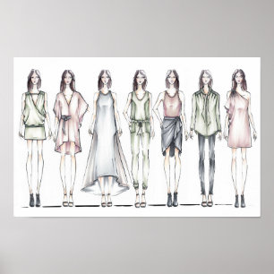 Minimalist Fashion Figures Poster