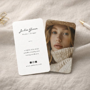 Minimalist Fashion Model Photo Business Card