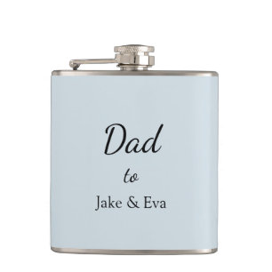 Minimalist Father's Day Pastel Flask   Kids Names