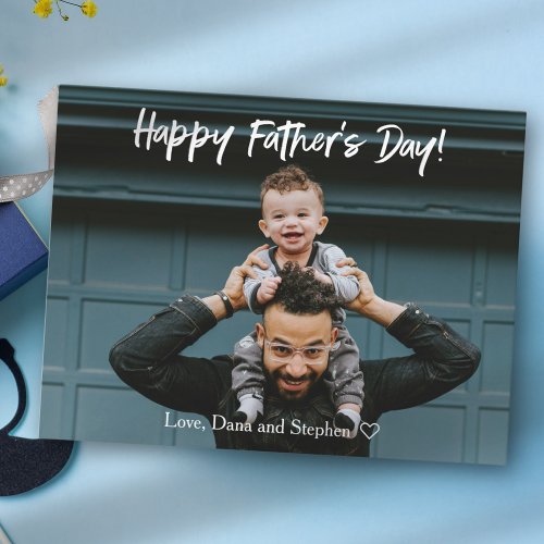 Minimalist Fathers Day Photo Greeting Post Card