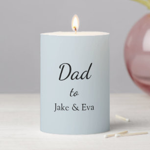 Minimalist Fathers Day Pillar Candlle Kids Names  Candle