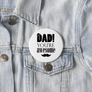 Minimalist Father's Day Typography Graphic! Button